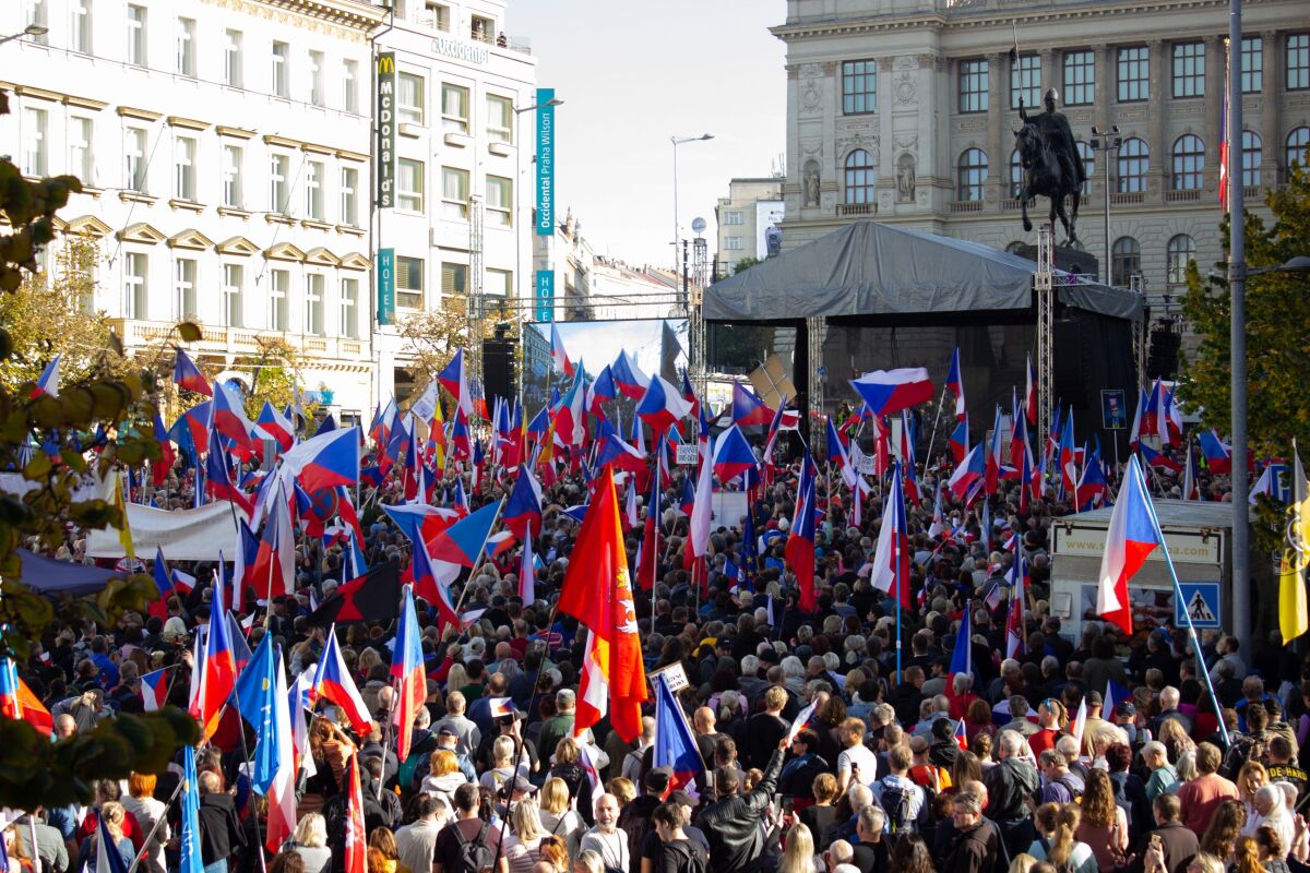 ČR Praha Protest Vláda Fiala