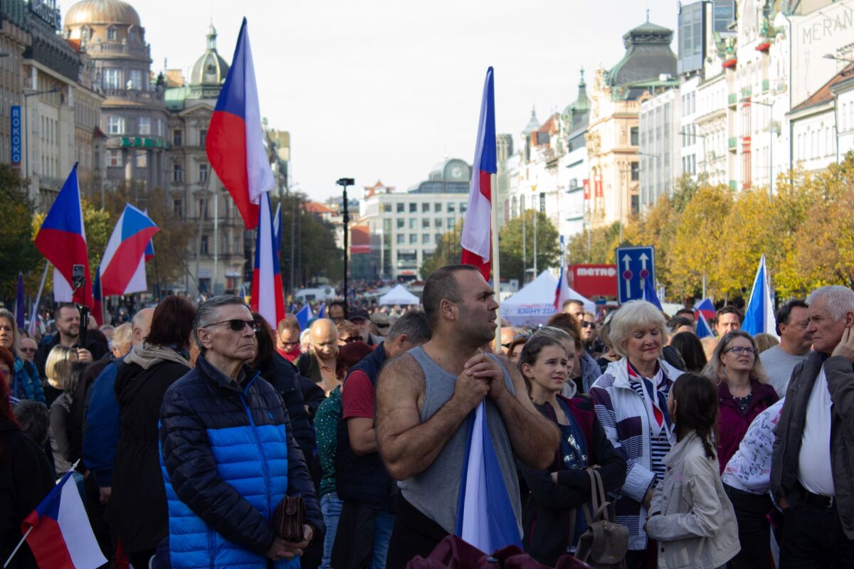 ČR Praha Protest Vláda Fiala