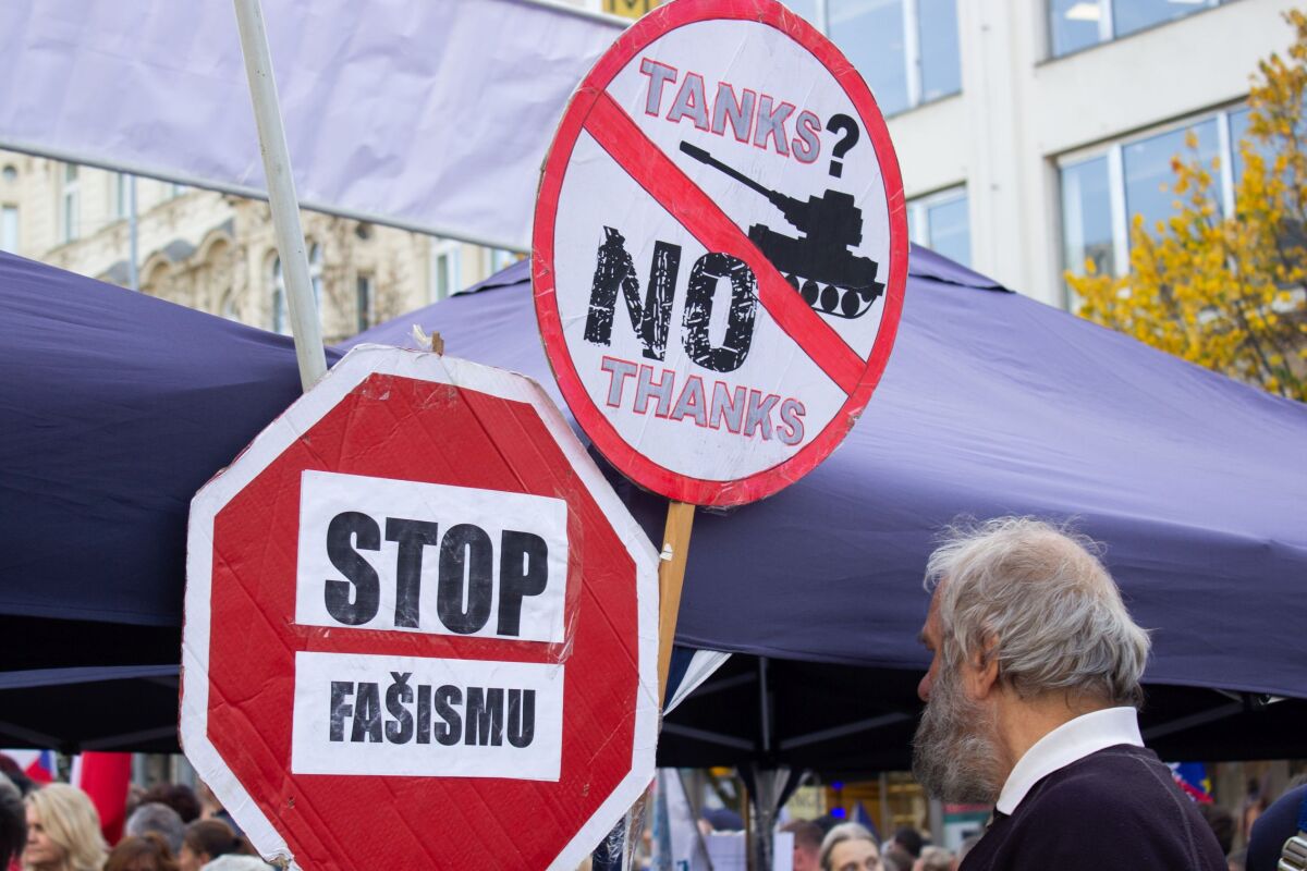 ČR Praha Protest Vláda Fiala