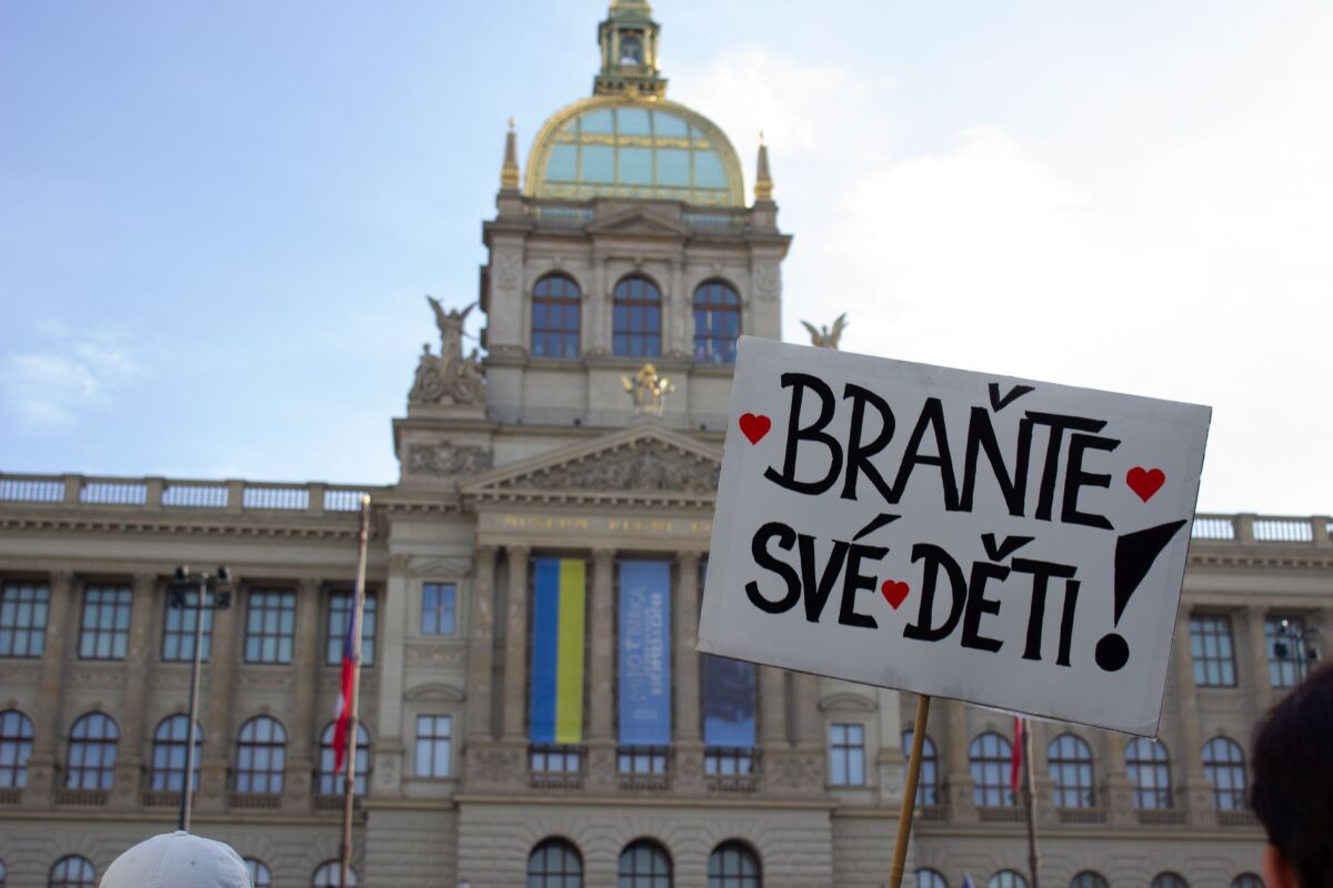 ČR Praha Protest Vláda Fiala