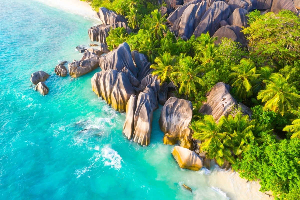 NEPOUZ, pláž, Anse Source D Argent, La Digue, Seychely