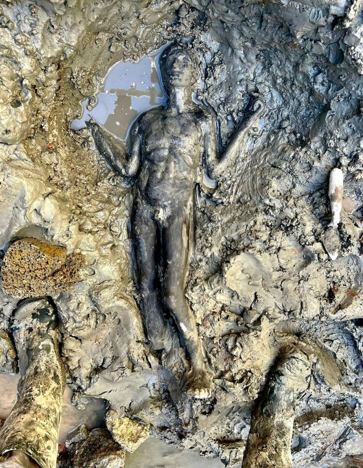 archeológia, vykopávky, socha