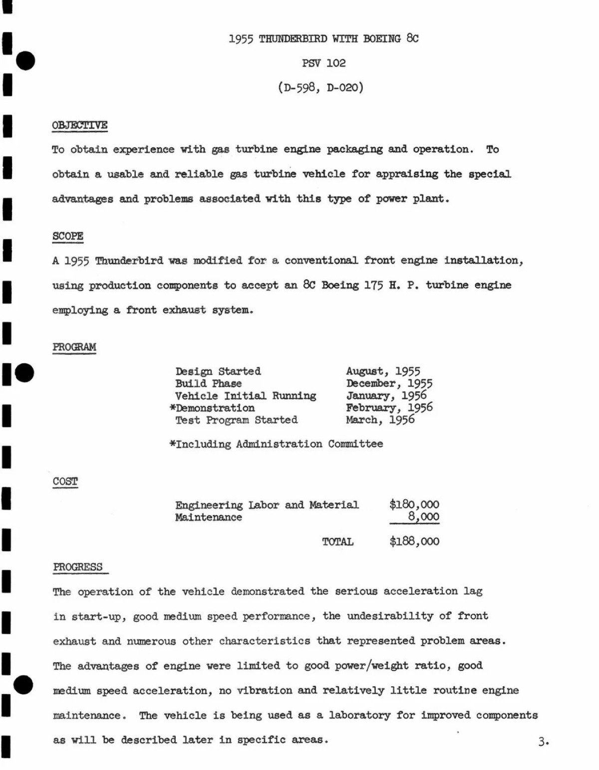 Ford Thunderbird Turbine Project  - 1956