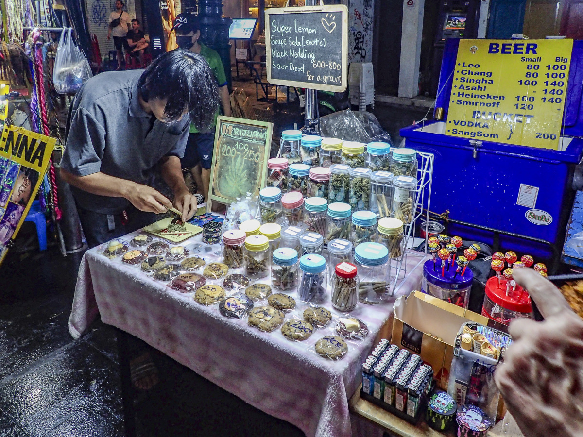 marihuana, konope, Bangkok, Khao San Road