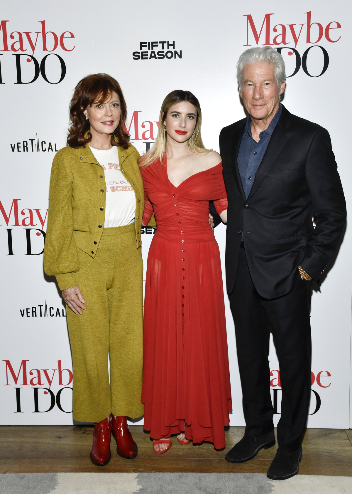 Susan Sarandon, herečka Emma Roberts (v strede) a herec Richard Gere