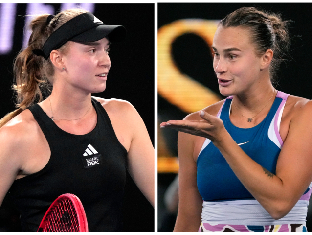Jelena Rybakinová a Aryna Sabalenková.