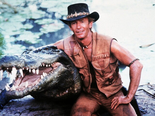 Paul Hogan na zábere z filmu Krokodíl Dundee