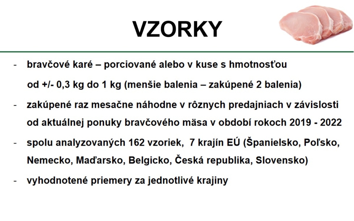 Aké vzorky testovali.