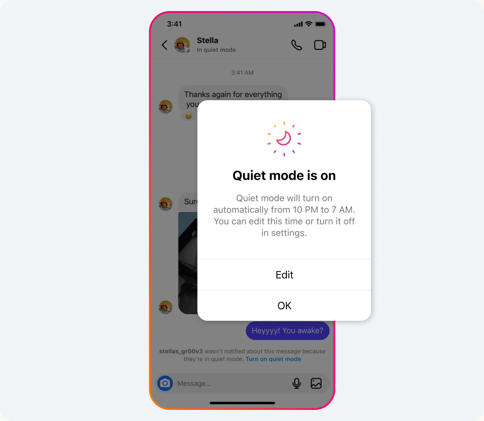 Instagram Quiet mode