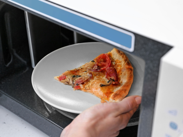 pizza, mikrovlnka, jedlo, rúra