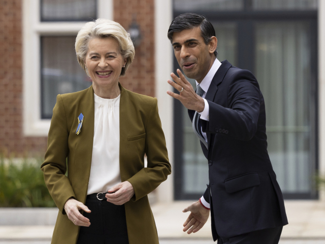 Británia EÚ Von der Leyenová Sunak Stretnutie