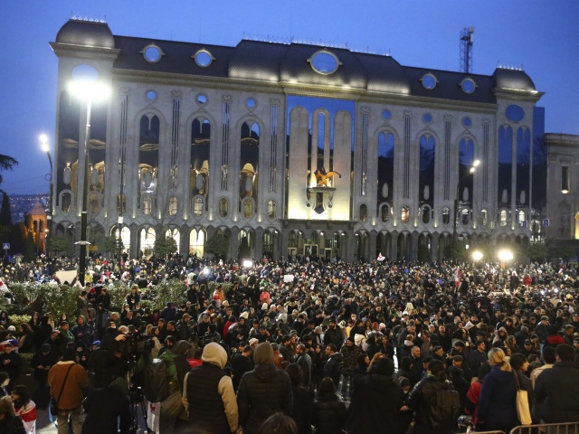 Gruzímsko Tbilisi protest demonštrácia