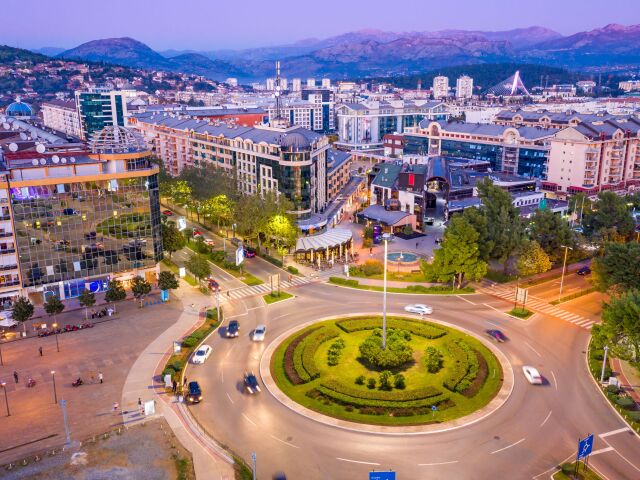 Podgorica, Čierna Hora, Montenegro, kruhový obchvat