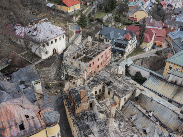 SR Banská Štiavnica centrum požiar budovy prehliadka BBX