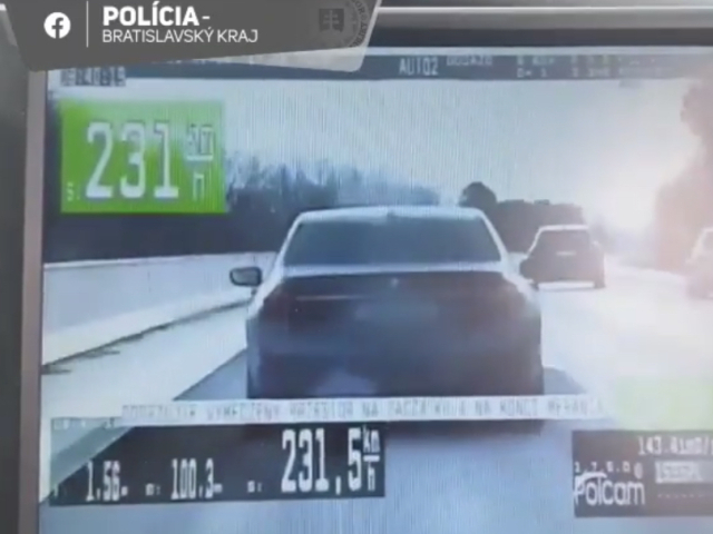 neprimeraná rýchlosť, diaľnica D1, 231 km/h