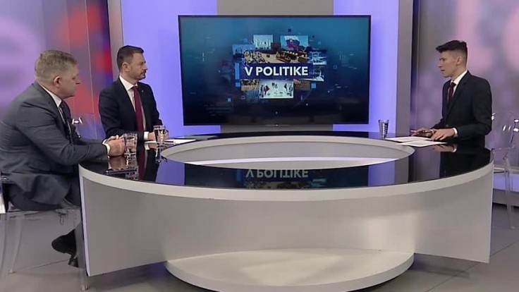 Eduard Heger a Robert Fico v relácii V politike.