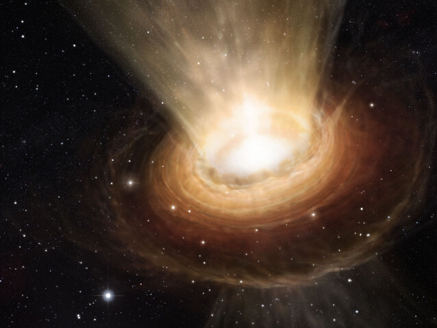 Artist's impression of the surroundings of the supermassive blac