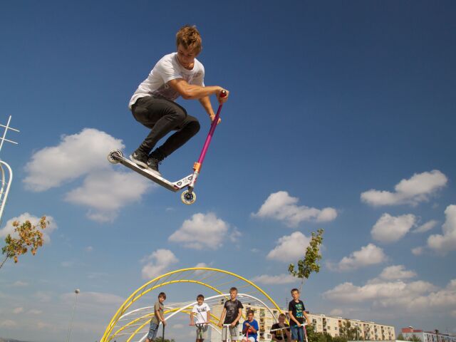 obloha, kolobežka, bicykel, nitra, oblaky, mraky