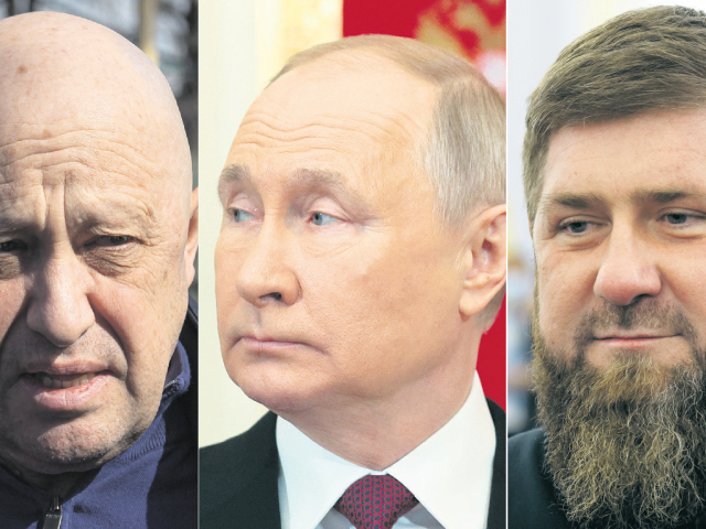 Putin, Kadyrov, Prigožin