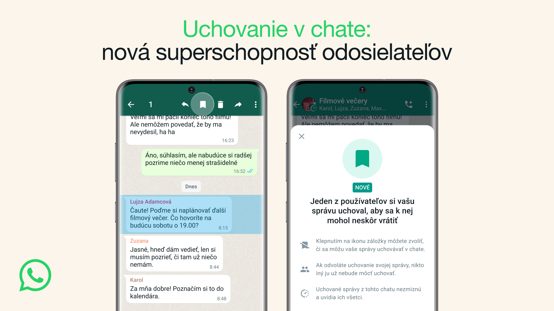 WhatsApp: Uchovanie miznúcich správ