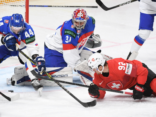 Lotyšsko MS2023 Hokej B Švajčiarsko Slovensko