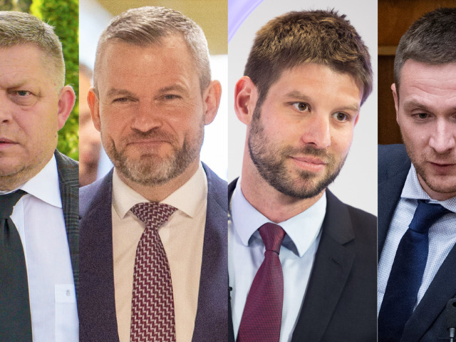 Robert Fico, Peter Pellegrini, Michal Šimečka a Milan Uhrík