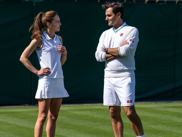 Kate Middletonová, Princezná z Walesu, v spoločnosti Rogera Federera.