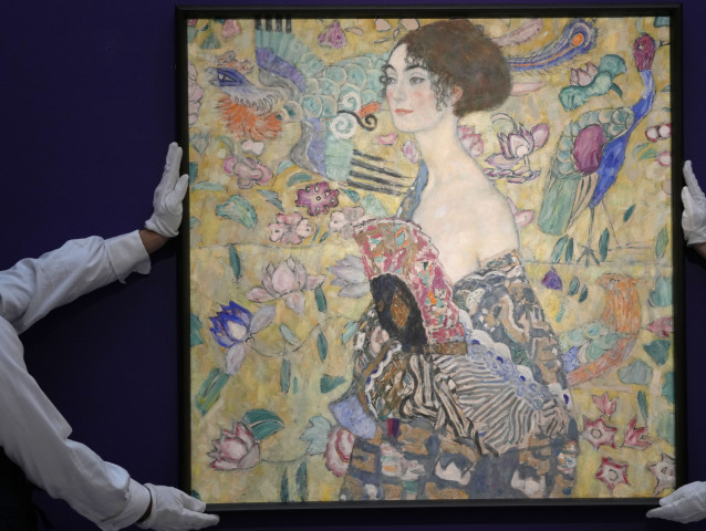 Gustav Klimt obraz aukcia Dáma s vejárom