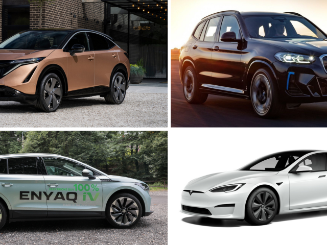 Koláž elektromobilov.