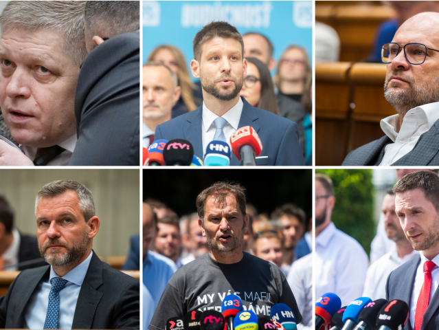 Robert Fico / Peter Pellegrini / Michal Šimečka / Milan Uhrík / Richard Sulík / Igor Matovič /