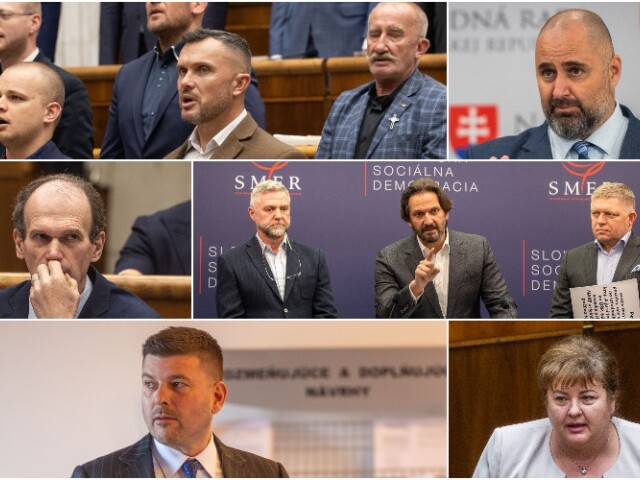 koláž, obvinení, fico, linhart, kavecká, borguľa, kuffa, kaliňák