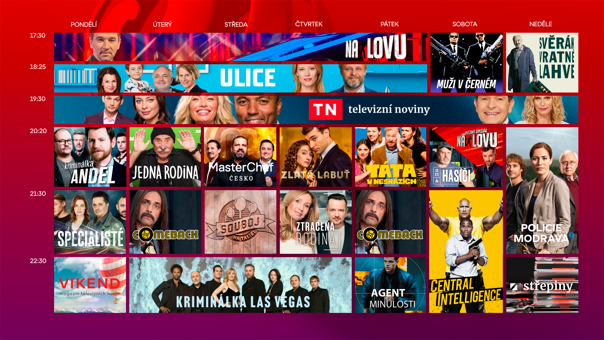 Jesenná programová štruktúra televízie Nova.