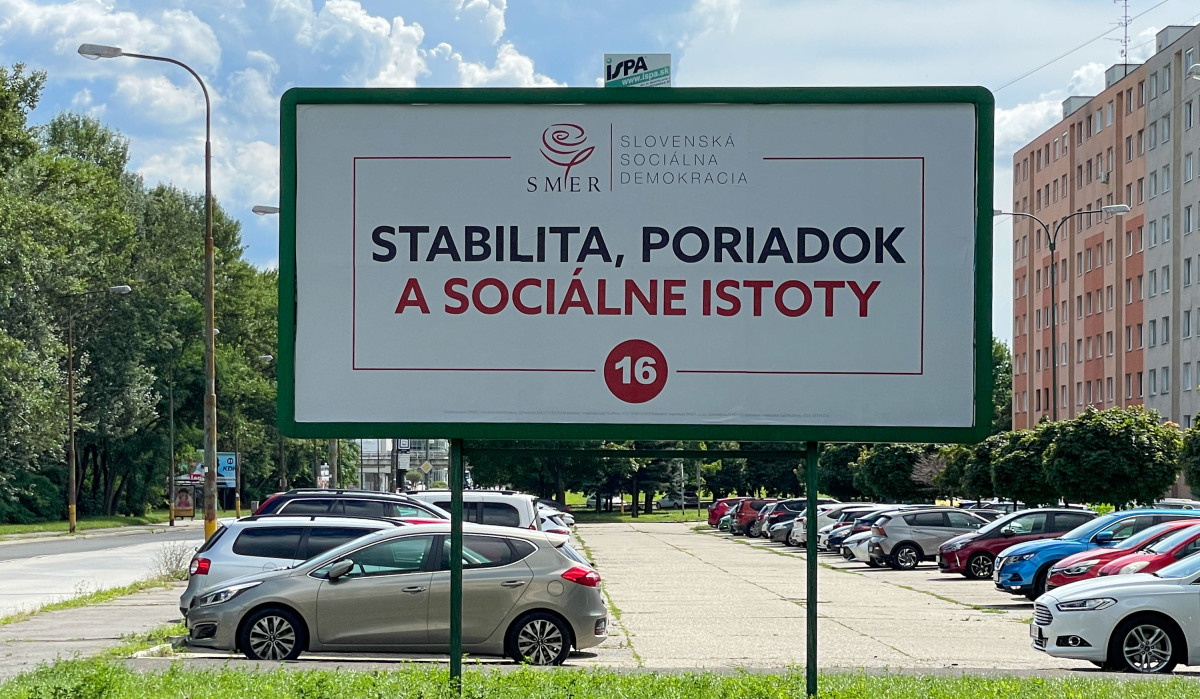 Billboard strany Smer-SD, august 2023