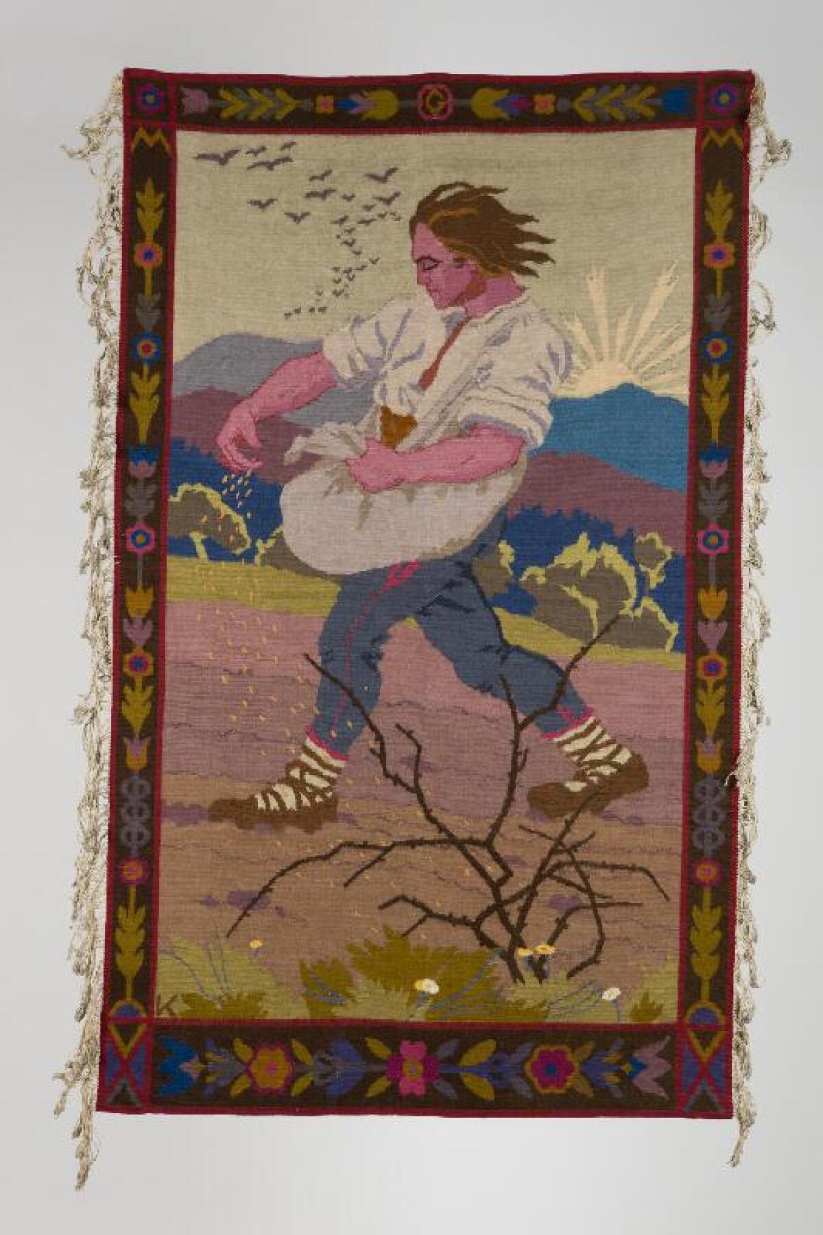 Jaroslav (Jaro) Kučera: Rozsievač. 1925. Vlnená tapiséria. Realizácia: Moravská gobelínová manufaktúra, Valašské Meziříčí