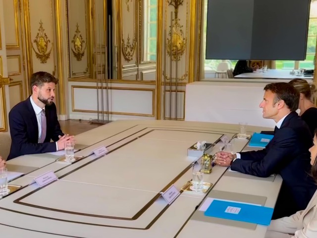 Michal Šimečka / Emmanuel Macron /