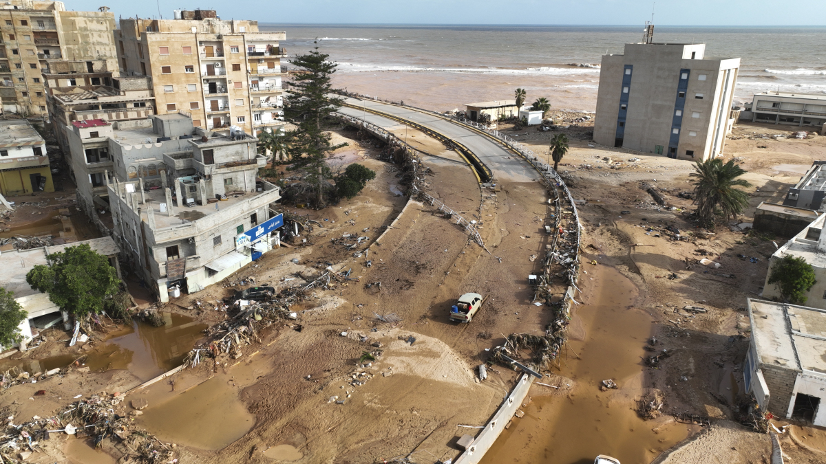 Líbya, záplavy, derna