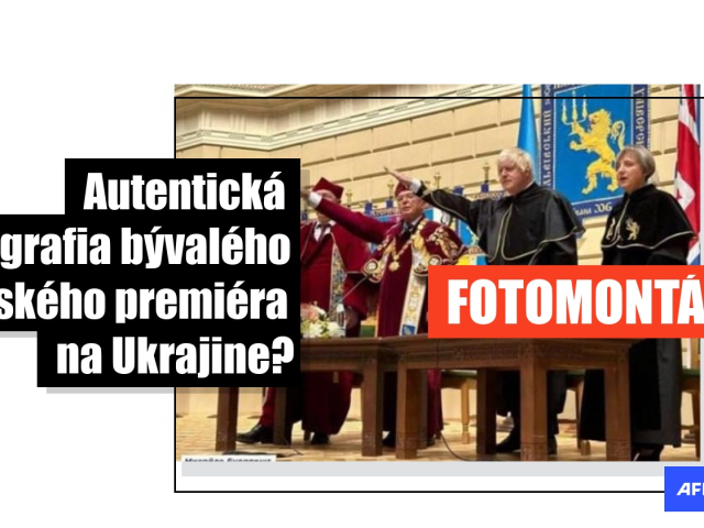 Ukrajina HOAXAFP Johnson Ľvov fotomontáž hajlovanie