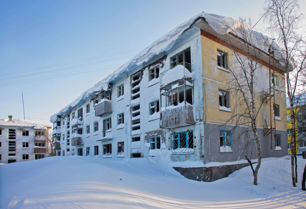 Vorkuta, Rusko, zima, sneh, mráz, mesto duchov, polárny kruh