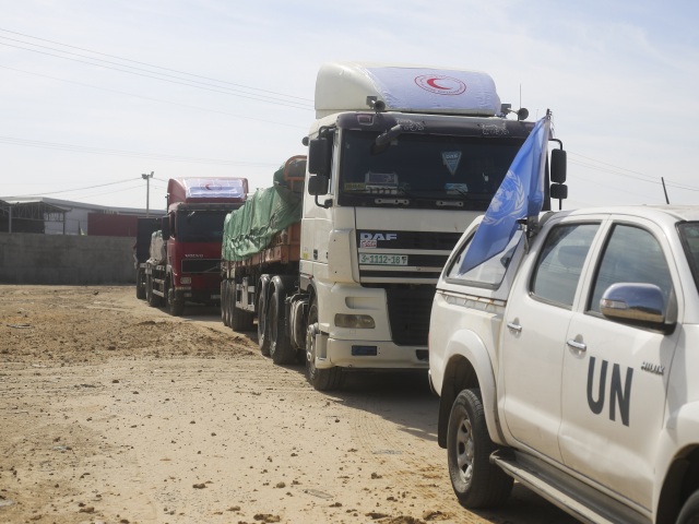 Rafáh / Gaza / Kamión / UN / Humanitárna pomoc /