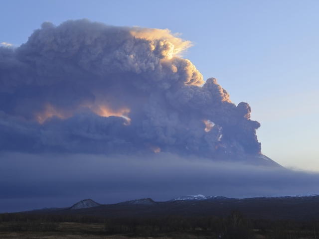 Rusko Sopka Kľučevská Erupcia