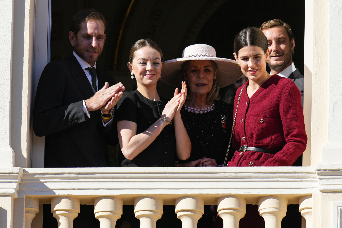 princezná Caroline a jej deti - zľava: Andrea Casiraghi, princezná Alexandra Hanoverská, Charlotte Casiraghi a Pierre Casiraghi
