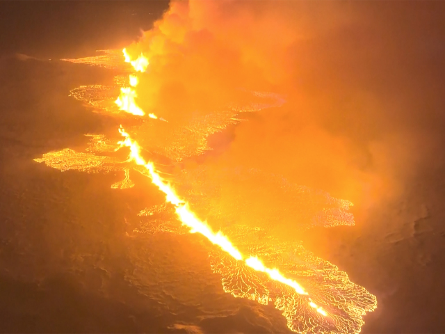 Island Reykjanes Grindavík erupcia, sopka