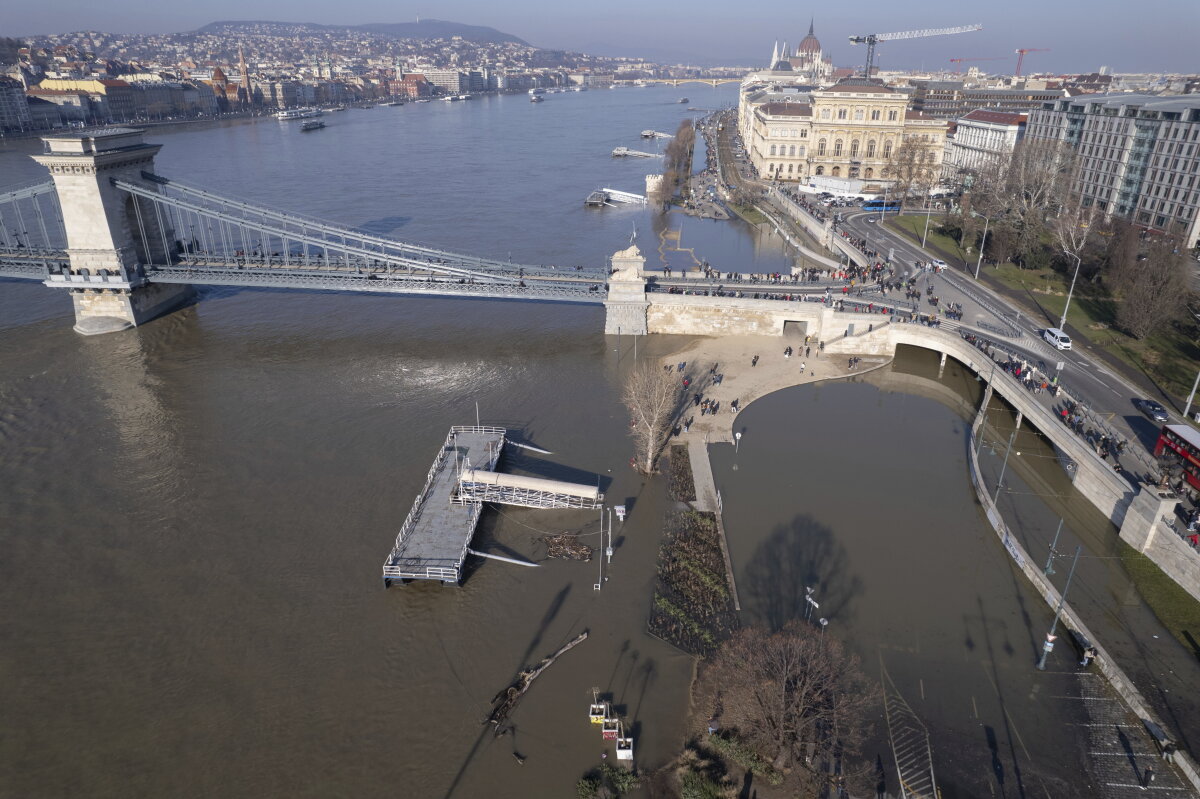 Zaplavená maďarská metropola Budapešť