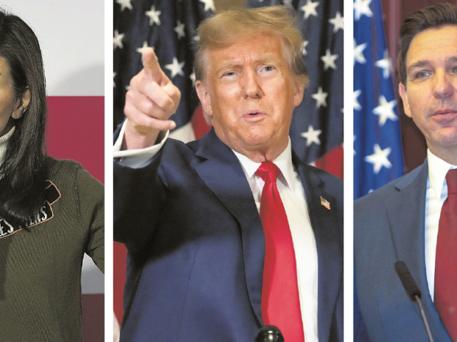 Haleyová, Trump, DeSantis