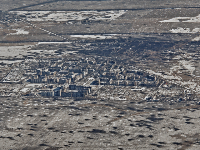 Russia Ukraine War Vuhledar zničený airview