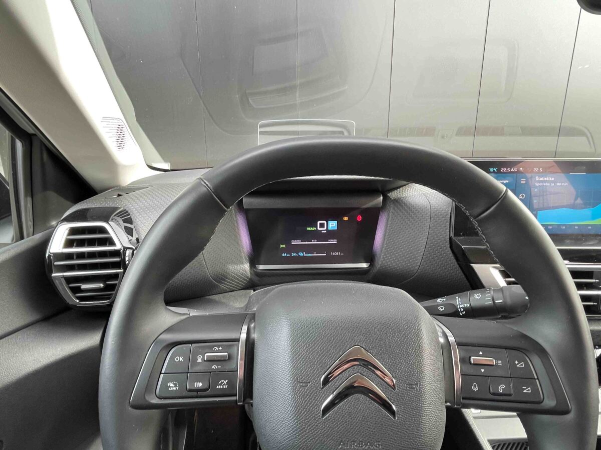 Citroen e-C4X - test spotreby zimy 2024