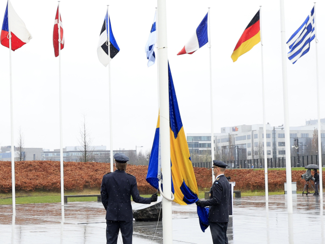 Brusel, vstup švédska do NATO, švédska zástava,