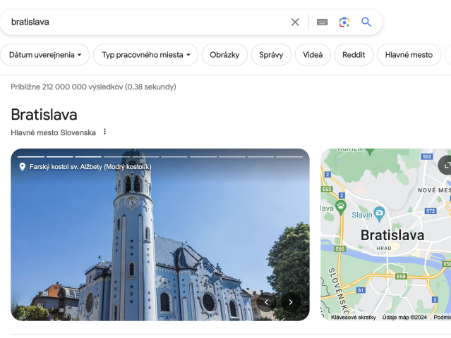 Google, Mapy, vyhľadávač