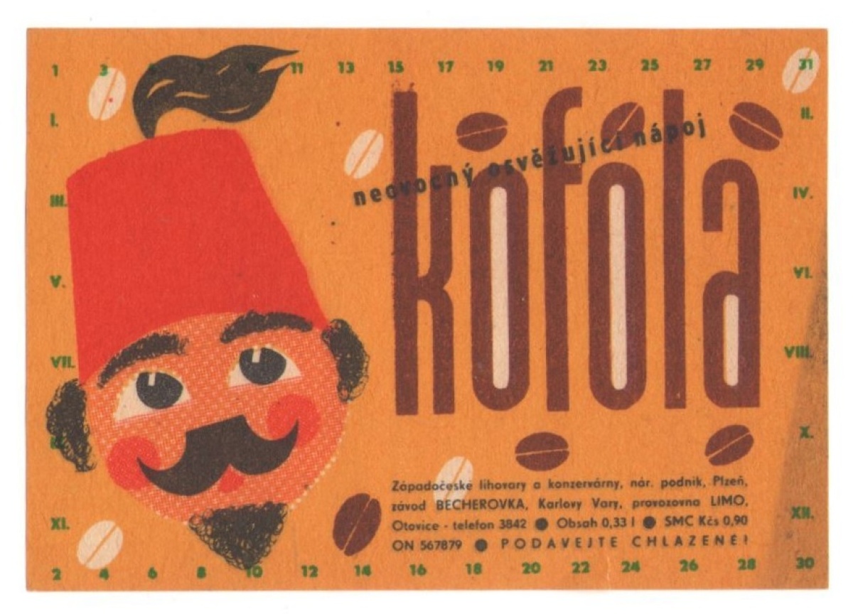 Kofola historické etikety