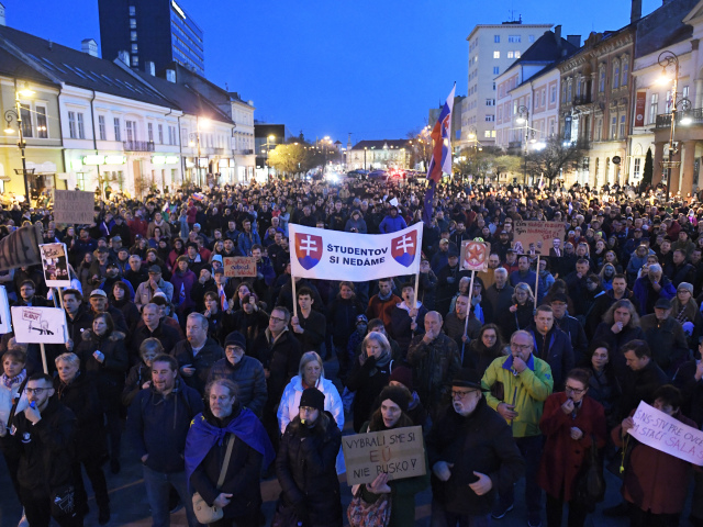 Košice opozícia protivládny protest